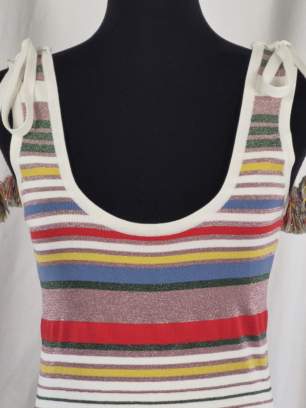 Veronica Beard Dulce Glitter Stripe Knit Sleeveless Midi Tank Dress - Size M - Picture 10 of 16